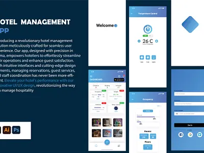 Hotel Management App app branding ui ux