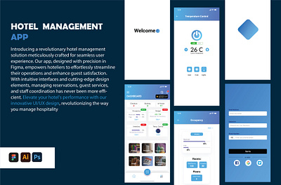 Hotel Management App app branding ui ux