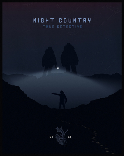 True Detective Night Country | S4 E1 dark graphic design illustration illustrator light movie night photoshop poster series silhouette snow texture tv show vector winter