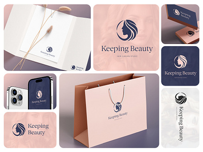 Keeping Beauty Logo [2] adobe illustrator adobe photoshop beauty beauty studio brand identity brandbook branding corporate identity design graphic design hair hair curling logo logo design logofolio minimal polygraphy print design vector tracing visual identity