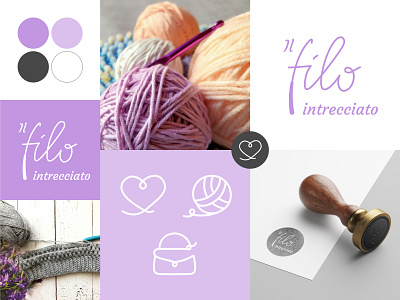 Logo Il filo intrecciato - Crochet products branding color palette crochet graphic design illustrations logo ui