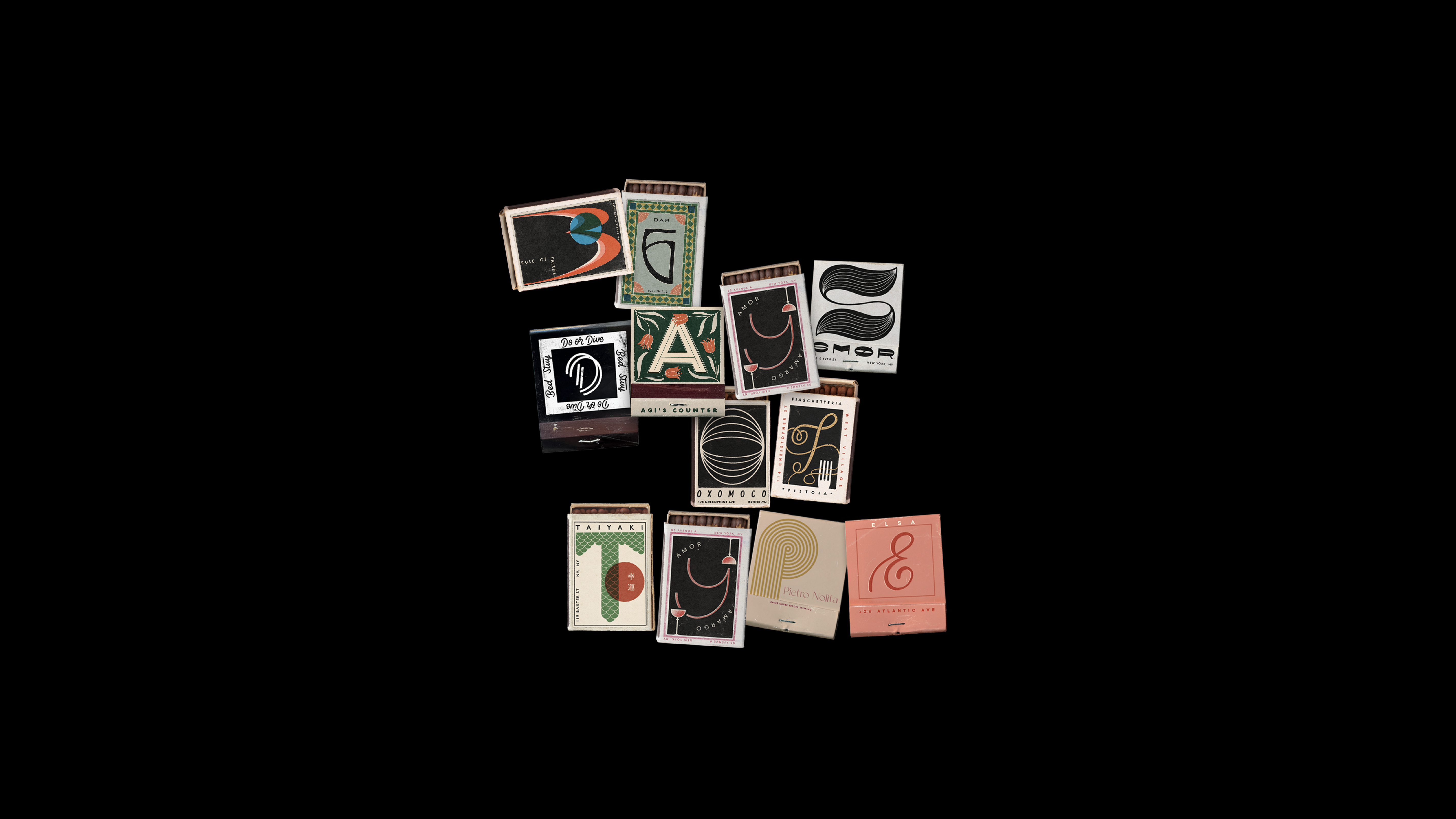 36 NYC Matchboxes 36daysoftype custom type design graphic design illustration lettering package design