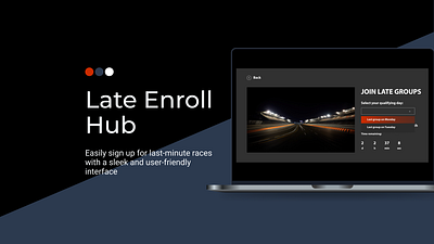 Late Enroll Hub for Virtual Racing app branding design graphic design minimal ui ux