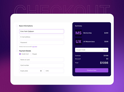 Checkout Study Case checkout design figma graphic design ui uidesign webdesign