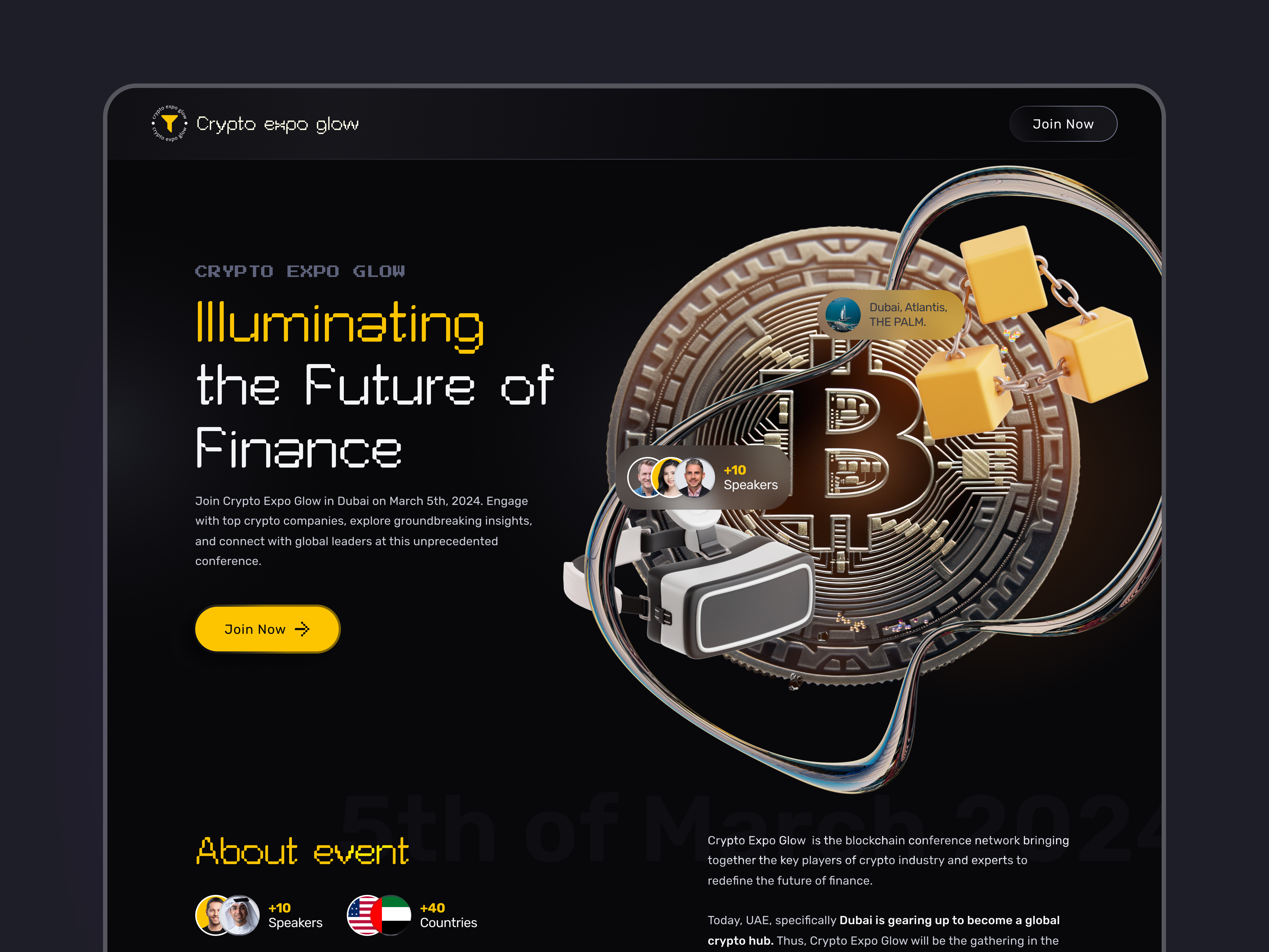 Cripto Expo Glow - Landing page by Gloria on Dribbble