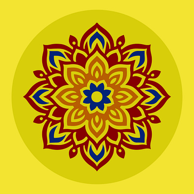 Minimalist Vector Design of a Mandala abstract.