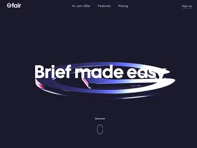 Brief made easy 3d animation brand design landing logo page spline ui video web webflow