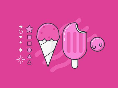 It's Time for Ice Cream adobe askgamblers cream flat ice illustration illustrator pink