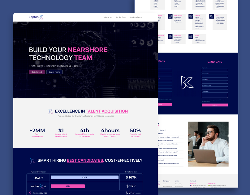 Kaptas | Landing Page Design design ui web design website