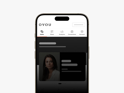 Navigation. Contents block for OVOU Smart Business Card add to contact card design contact sharing corporate profile dashboard ecommerce minimalism mobile design mobile ui nfc card profile profile card profile design share contact smart business card ui uidesign vcard web