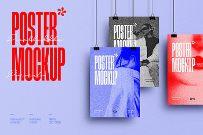 Poster Mockups Collection advertising blur branding business gallery grain identity minimalistic mockup poster ropes