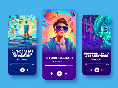 Futurability podcast covers color cover editorial illustration painting photoshop podcast procreate