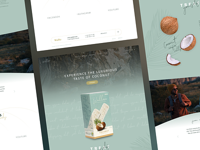 Product Landing Page coconut green landing page product typography web design