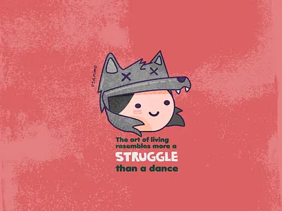 Struggle dancing affinity cartoon character chibi honduras illustration lobo quote remus roman romulus sentence toon vector warrior wolf