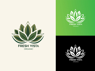 Organic food leaf logo design for "Fresh Vista" branding fresh graphic design illustration logo organic vector vista