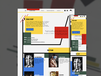 School Of Modern Art art artschool figma landing page neoplasticism responsive responsive design uiux userinterface webdesign website