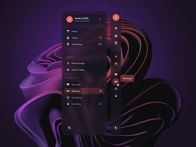 Two-tier sidebar design, navigation | Lazarev. button clean dashboard design element field icon interaction interface menu product design saas sidebar ui ux