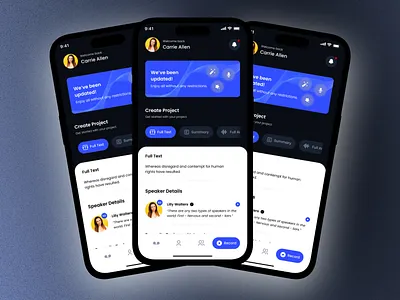 Ai Text to Speech App Design ai app artificialintelligence design mobile app mobile app design speechtotext ui ui ux design ux web ui design