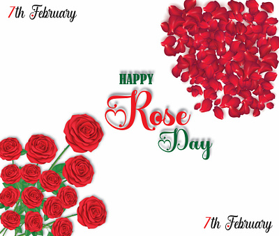 Happy Rose Day colorful graphic design happy rose day illustrator red rose rose rose day rose day card design vector