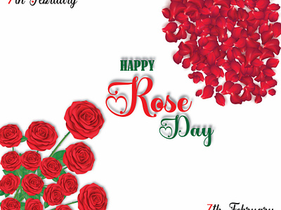 Happy Rose Day colorful graphic design happy rose day illustrator red rose rose rose day rose day card design vector