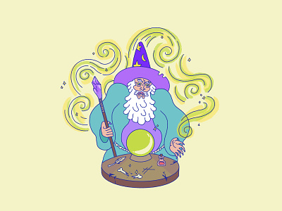 🧙‍♂️ 🔮 ✨ adventure crystal ball fantasy illustration magic sorcery wizard