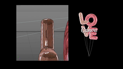 LOVE Mylar Balloons to Canva 3d balloons canva canva creator canva pro canvaelement cesar torres cinema4d foil mylar balloons formula creativa graphic design lettering love material metallic modeling pink process render valentines day
