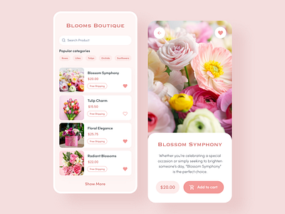 Flower Delivery App app branding design graphic design ui ux web