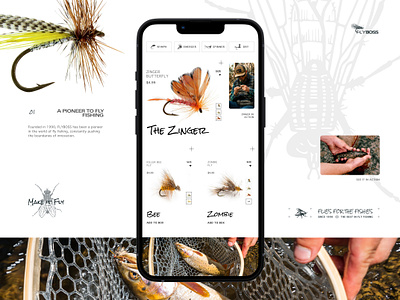 Flyboss Concept design ecommerce fishing grid grid layout interface mobile mockup product sports store ui ux web design
