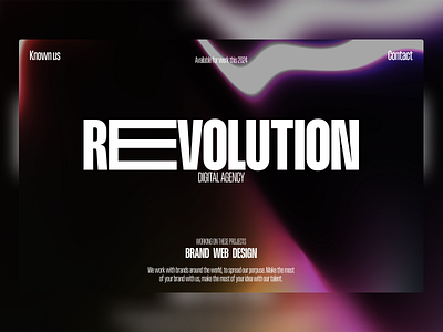 Revolution Agency Page. branding design graphic design hero hero section landing page ui web design
