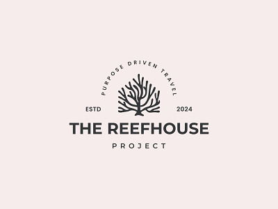 The Reefhouse Project Logo coral house pink reef vintage