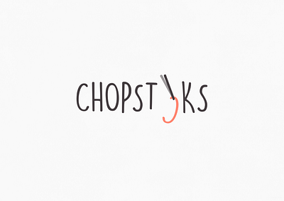 Chopsticks | Typographical Poster font food graphics illustration poster sans serif simple text typography word