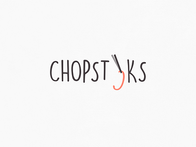 Chopsticks | Typographical Poster font food graphics illustration poster sans serif simple text typography word