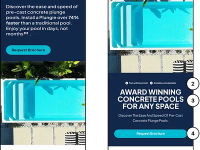 Plungie | CRO cast concrete conversion rate optimization cro pool ui ux web design website