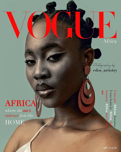 Vogue Magazine Cover Design design graphic design magazine magazine art vogue vogueafrica