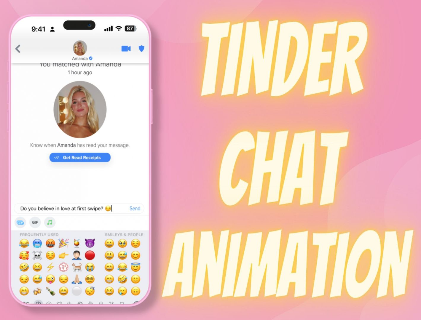 Realistic Tinder App Chat Animation _05 after effects animation chat message motion design motion graphics social media text