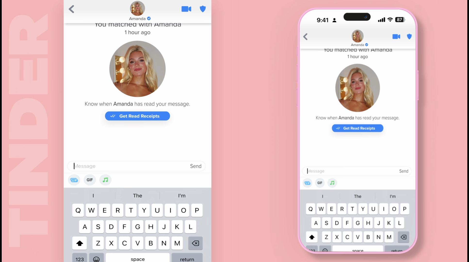 Example of Realistic Tinder App Chat Animation
