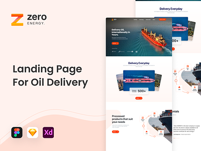 Zero Energy - Landing Page for Oil Delivery company profile company website delivery fuel gasoline landing page oil oil and gas oil company shipping template ui design ux design web template