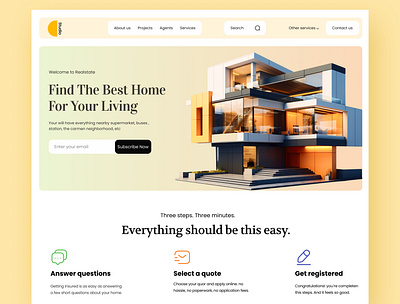 Real estatea Website design appaerment clean design home house interface landing page landingpage minimal property real estate real estate agency realestate realtor popular ui ui design uiux web design website website design