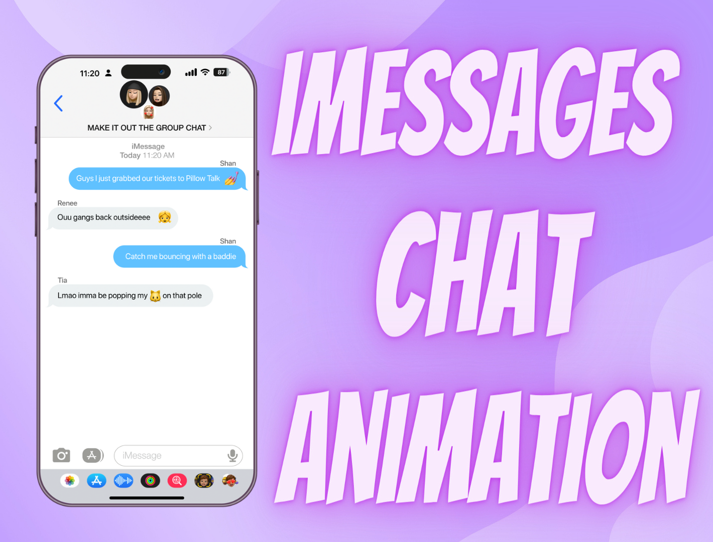 Custom iMessage Phone Text Message Group Chat Animation animation apple group imessages iphone