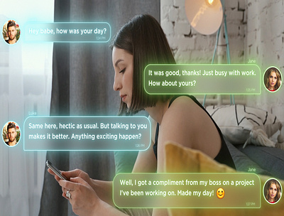 Modern Text Message Chat Bubbles Animation - Overlay emojis overlay
