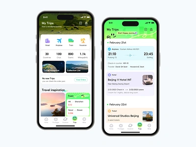 An app to plan your itinerary airplane daily practice gradual icon hotel icon icon design illustration itinerary meterial design 3 train travel travel app ui youthful colors youthful elements