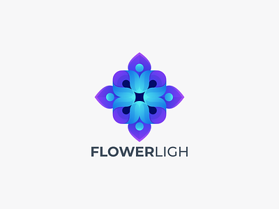 FLOWER LIGHT branding flower coloring flower light flowers design logo graphic design icon illustration logo
