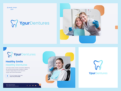 Your Dentures Logo Design branding clinic dental denture denturs healthy icon identity illustration logo logomark mark smile