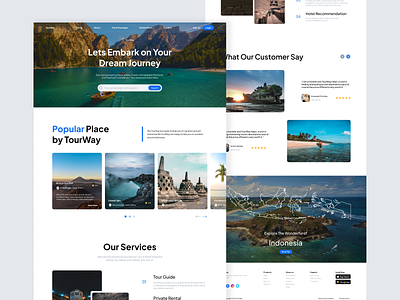 TourWay - Travel Landing Page design guide indonesia landing page tour travel ui website