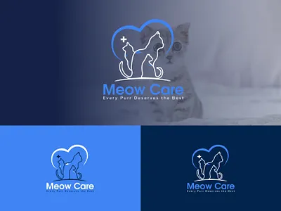 Meow Care Logo Design And Branding animal logo branding branding design branding style guide cat logo design dog care free logo design graphic design illustration logo logo design logo design branding meow care pet care pet logo trendy logo design