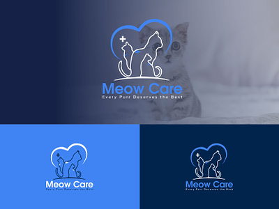 Meow Care Logo Design And Branding animal logo branding branding design branding style guide cat logo design dog care free logo design graphic design illustration logo logo design logo design branding meow care pet care pet logo trendy logo design