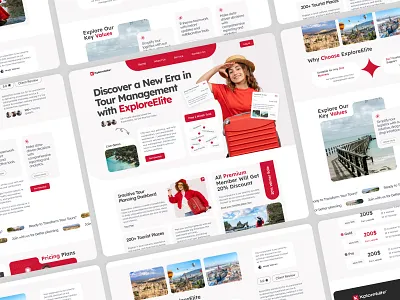 Travel Management SaaS Landing Page Design backbencherstudio bento booking dashboard design holidays home page landing page modern red saas tour tourism tourwebsite travellife travelsite ui ux website
