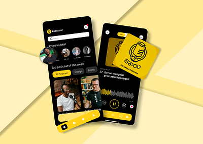 Podcaster - UI Mobile APP design ui ui design ui design mobile ui mobile