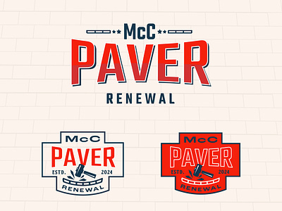 McC Paver Renewal Logo badge blue collar construction construction brand construction logo landcaping landscaping logo logo logo design modern logo patio patio logo paver paving paving logo paving renewal