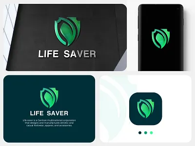 Life saver. best logo designer branding colorful leaf design graphic design green leaf guard leaf leaf logo leaf shield life logo modern modern leaf modern logo protect save security shield logo tecnology